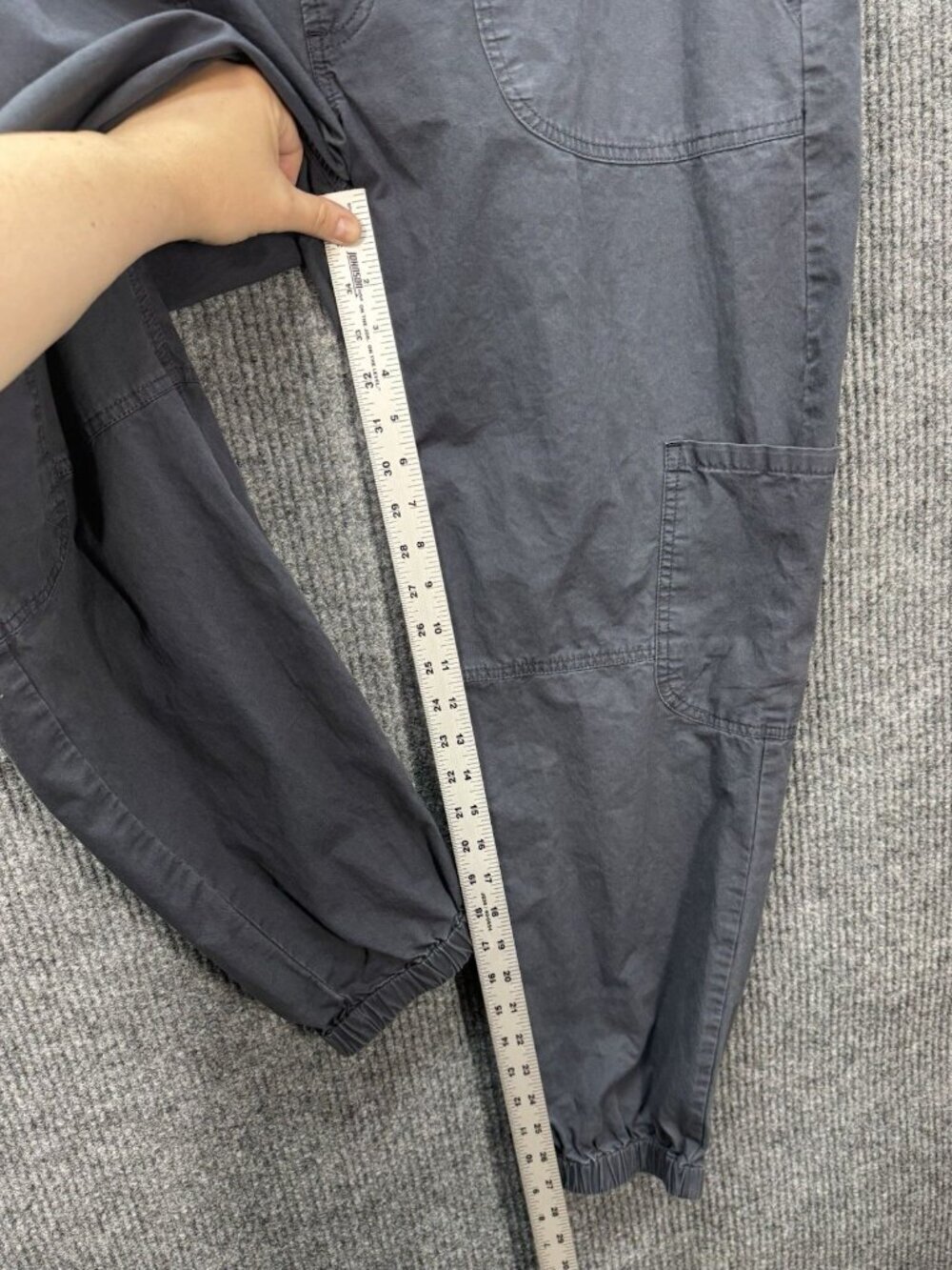 Sundance Julienne Cargo Joggers Pants Womens 16 Gray Button Fly Cotton Boho - Picture 8 of 9